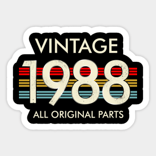 Vintage 1988 All Original Parts Sticker